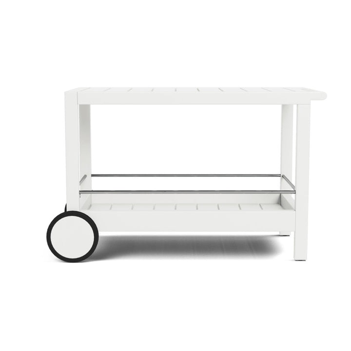 Tavola Aluminum Slatted Bar Cart by Harbour in Aluminum White