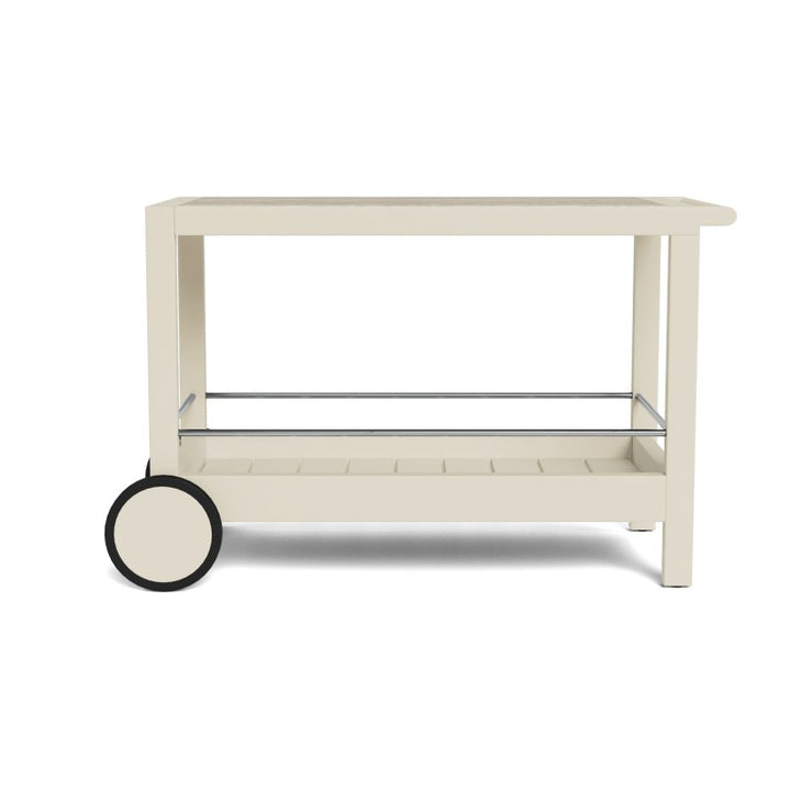Tavola Aluminum Stone Bar Cart by Harbour in Aluminum Bone