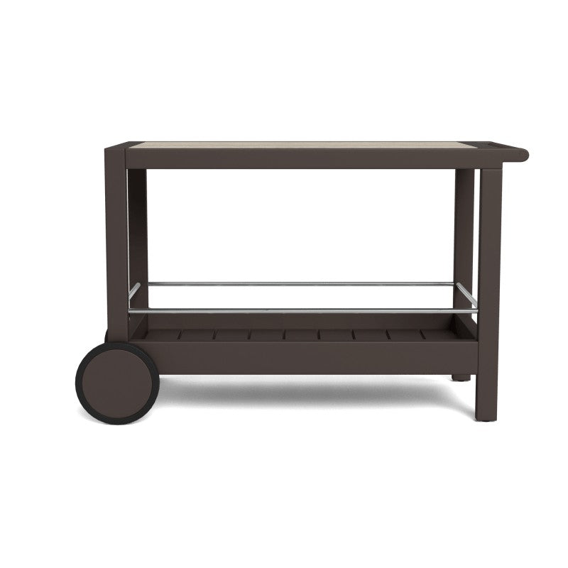 Tavola Aluminum Stone Bar Cart by Harbour in Aluminum Bronze