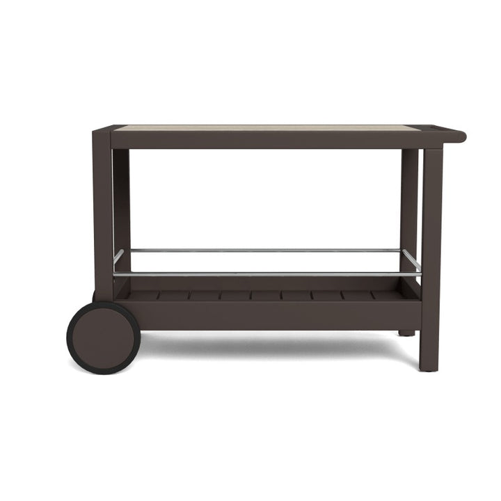 Tavola Aluminum Stone Bar Cart by Harbour in Aluminum Bronze
