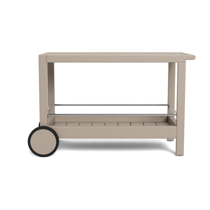 Tavola Aluminum Stone Bar Cart by Harbour in Aluminum Taupe