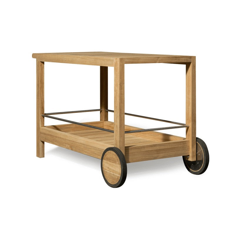 Tavola Teak Slatted Bar Cart by Harbour detail view 1
