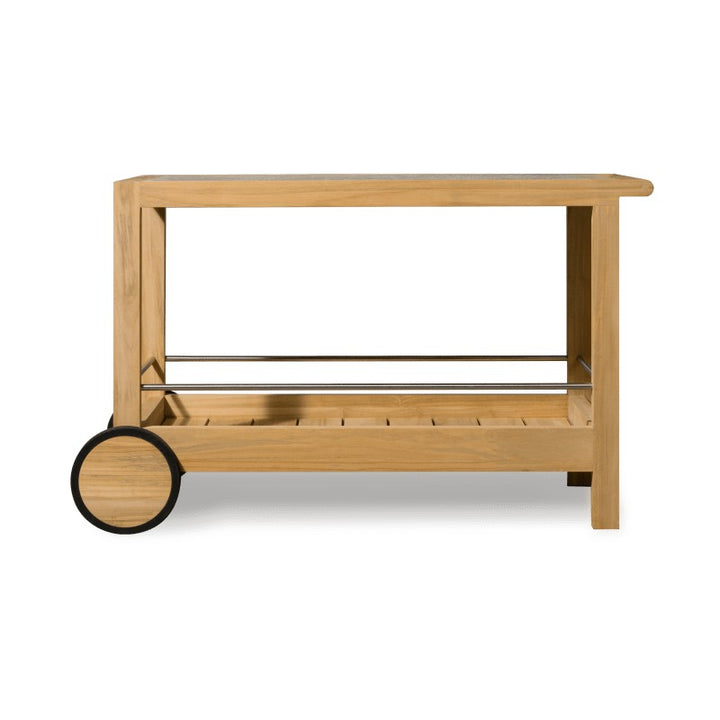 Tavola Teak Stone Bar Cart by Harbour in Teak Natural