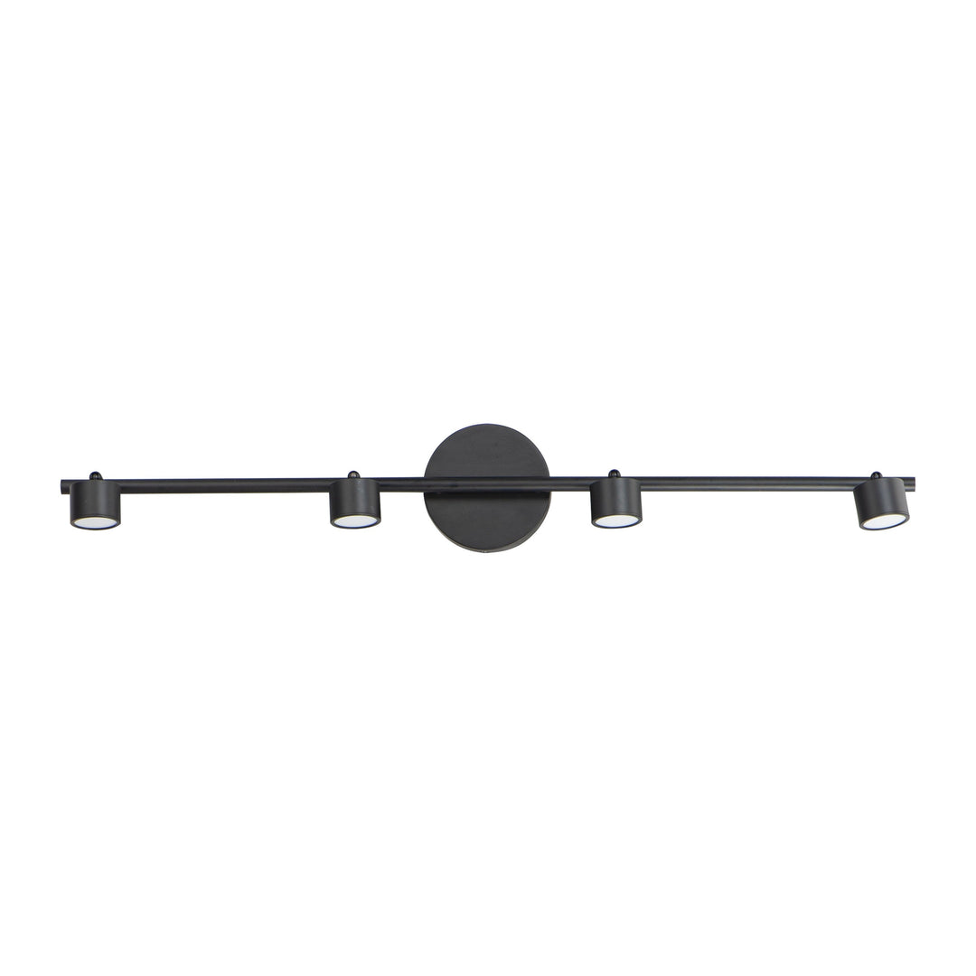 Taylor 4-Light Fixed Rail LED Track Light by ET2 Lighting in Black, front view