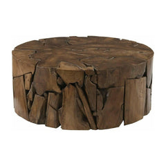 Teak Chunk Round Coffee Table Phillips Collection