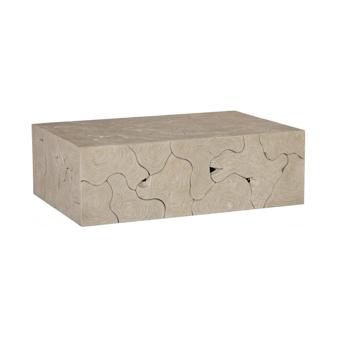 Teak Slice Coffee Table, Rectangle, Oat Finish by Phillips Collection — centered product view
