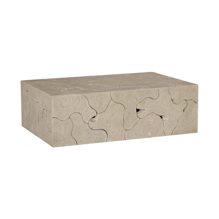 Teak Slice Coffee Table, Rectangle, Oat Finish by Phillips Collection — centered product view