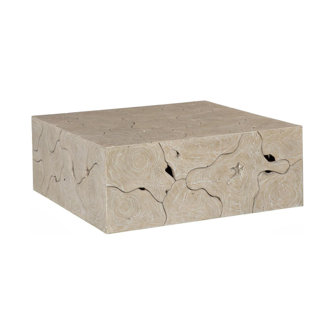 Teak Slice Coffee Table, Square, Oat Finish by Phillips Collection — centered product view