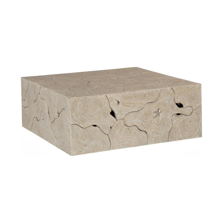 Teak Slice Coffee Table, Square, Oat Finish by Phillips Collection — centered product view