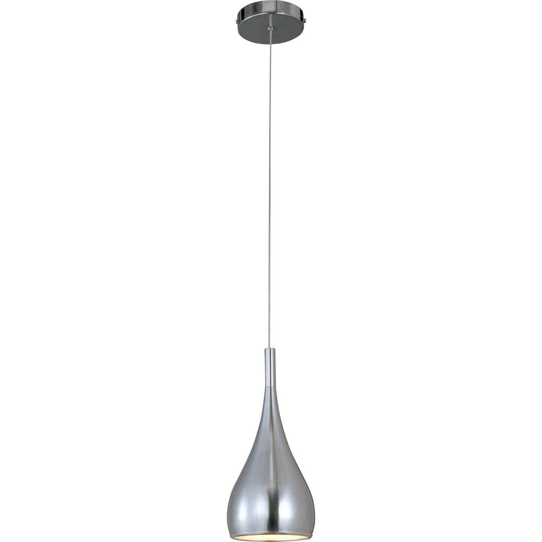 Teardrop 1-Light Pendant by ET2 Lighting in Satin Nickel, front view