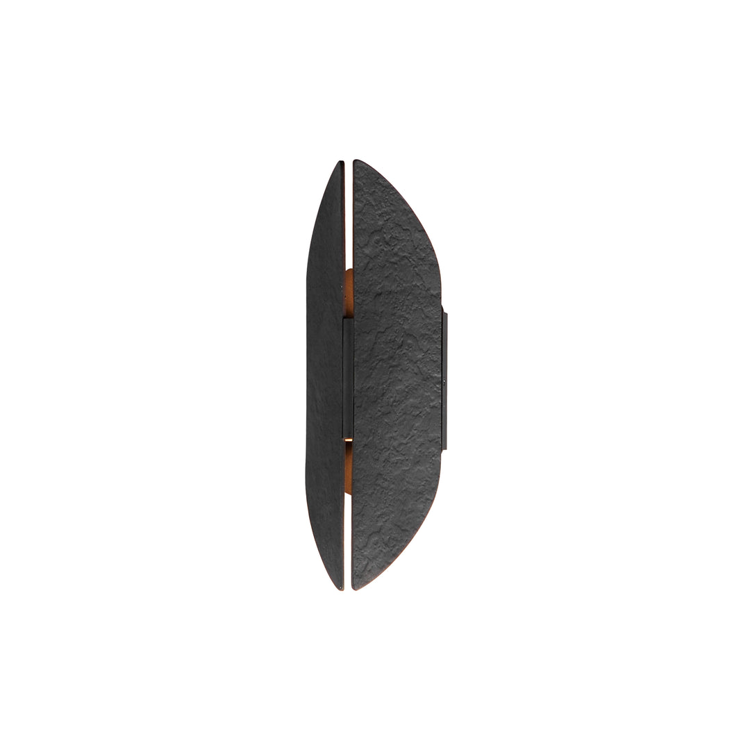 Tectonic 14" Outdoor LED Sconce by ET2 Lighting in Black / Antique Brass, front view