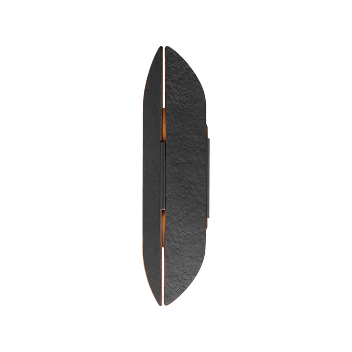 Tectonic 18" Outdoor LED Sconce by ET2 Lighting in Black / Antique Brass, front view
