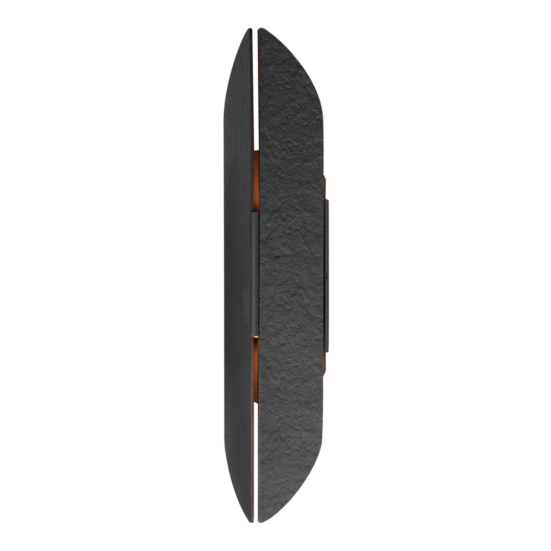 Tectonic 22" Outdoor LED Sconce by ET2 Lighting in Black / Antique Brass, front view
