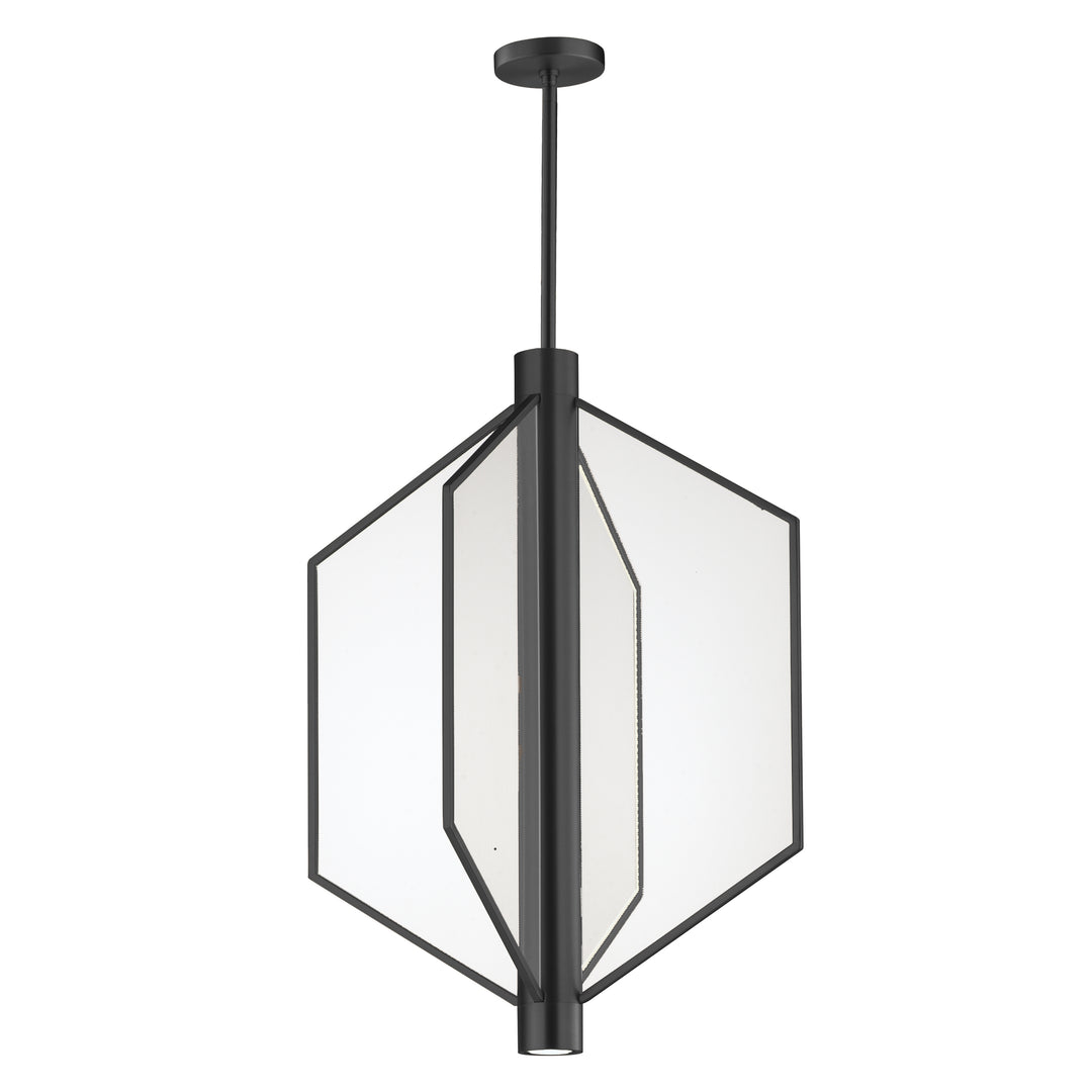 Telstar Large LED Pendant by ET2 Lighting in Black, front view