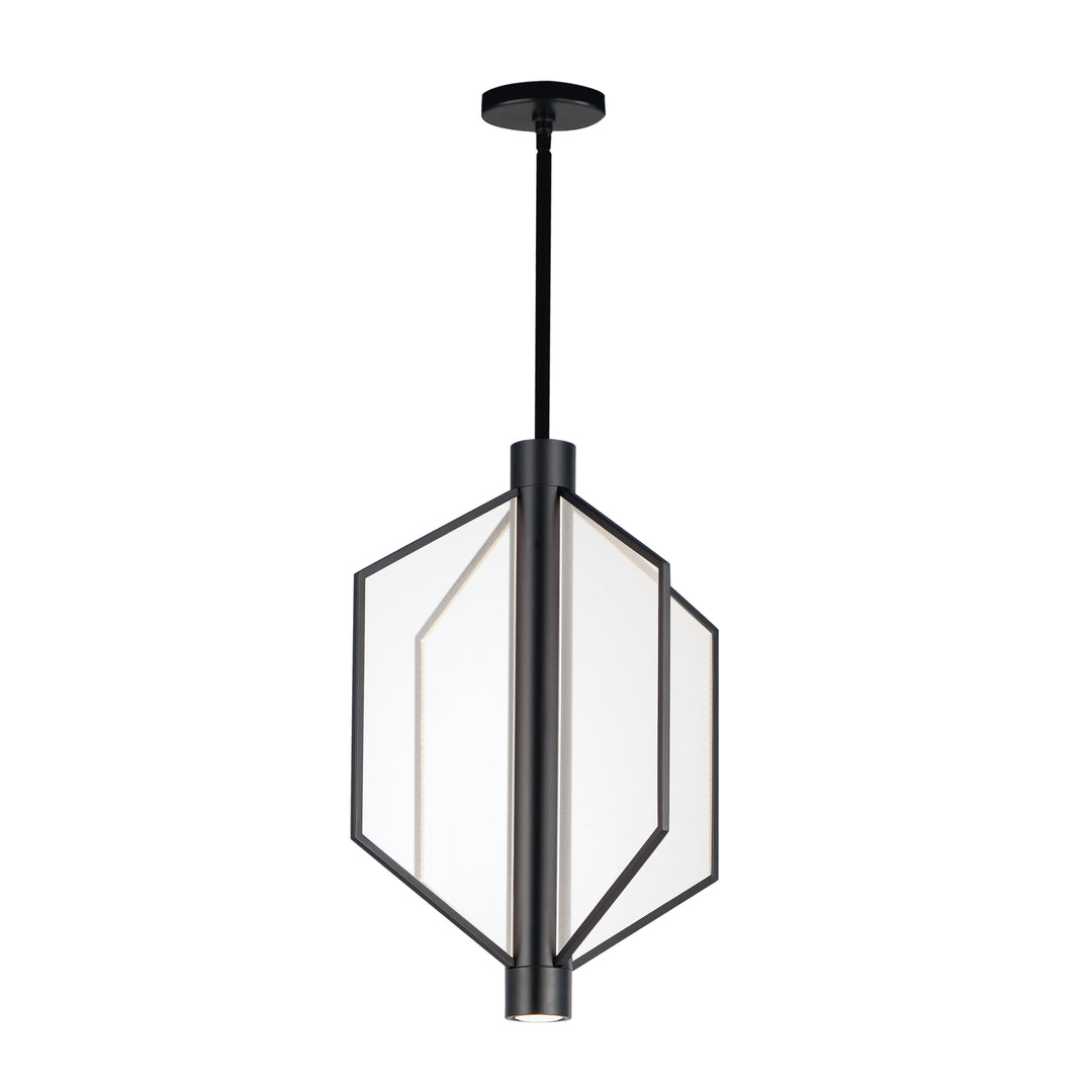 Telstar Medium LED Pendant by ET2 Lighting in Black, front view