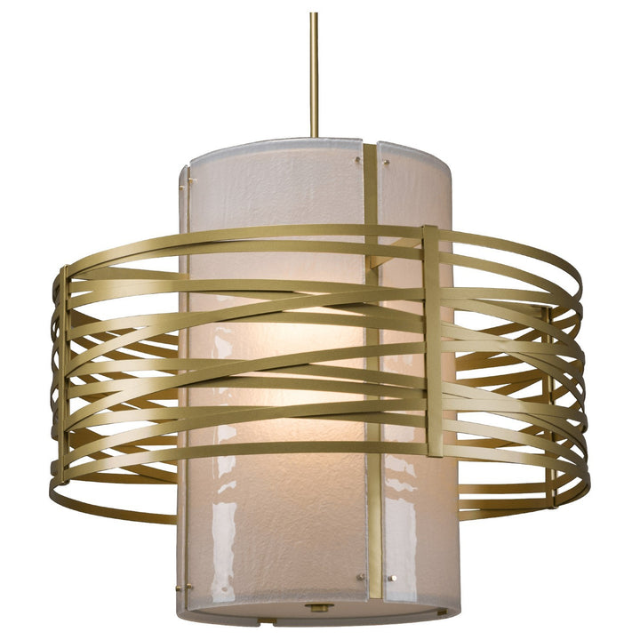 Tempest Double Drum Chandelier by Hammerton Studio, finish and glass detail