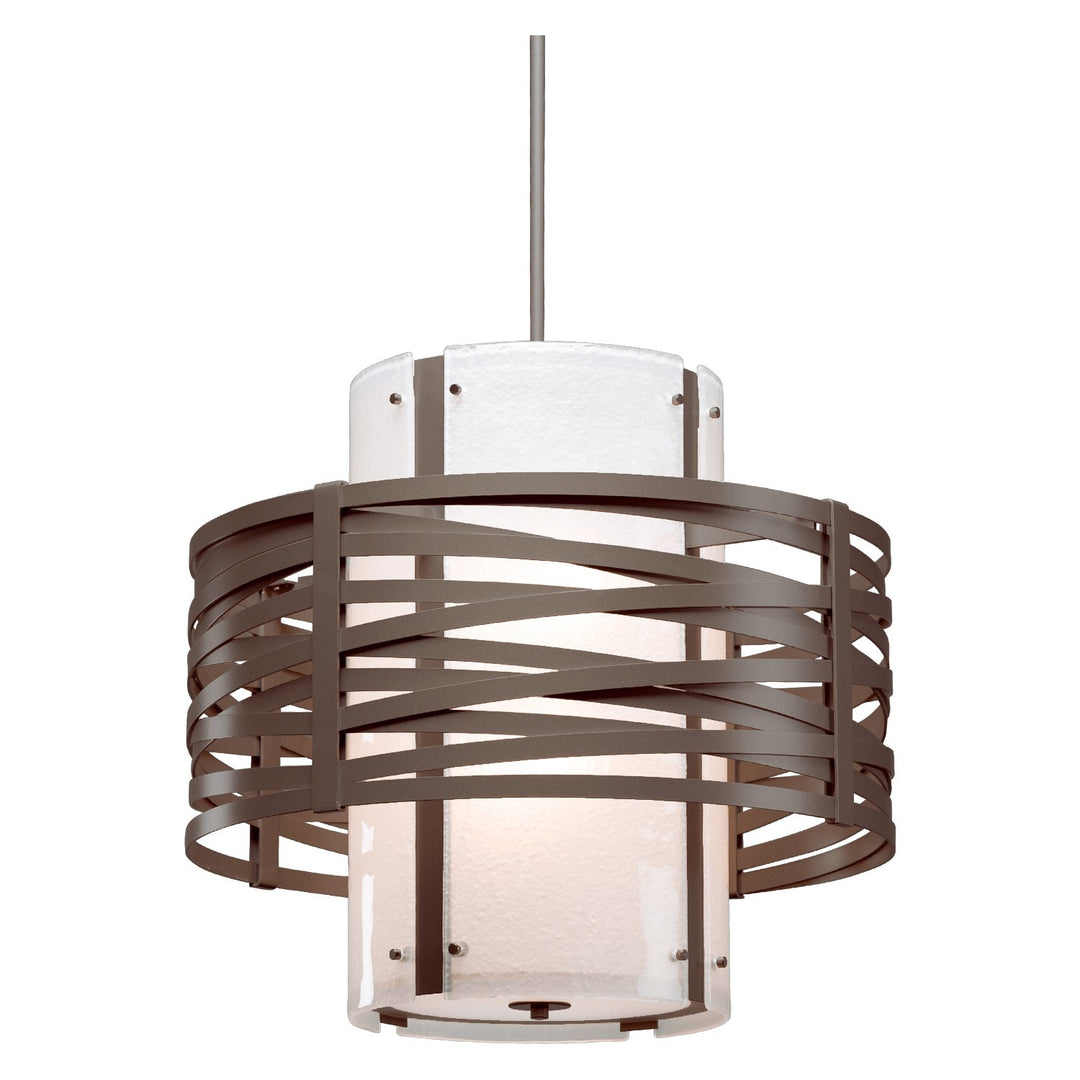 Tempest Double Drum Chandelier by Hammerton Studio, finish and glass detail