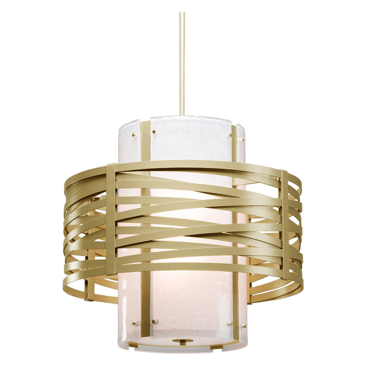 Tempest Double Drum Chandelier by Hammerton Studio, finish and glass detail