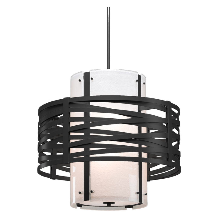 Tempest Double Drum Chandelier by Hammerton Studio, finish and glass detail