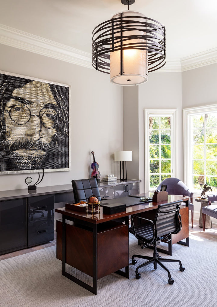Tempest Double Drum Chandelier by Hammerton Studio in a styled interior