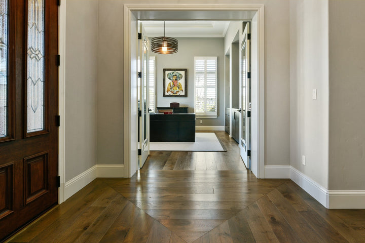 Tempest Drum Chandelier with Glass Shade by Hammerton Studio in a styled interior