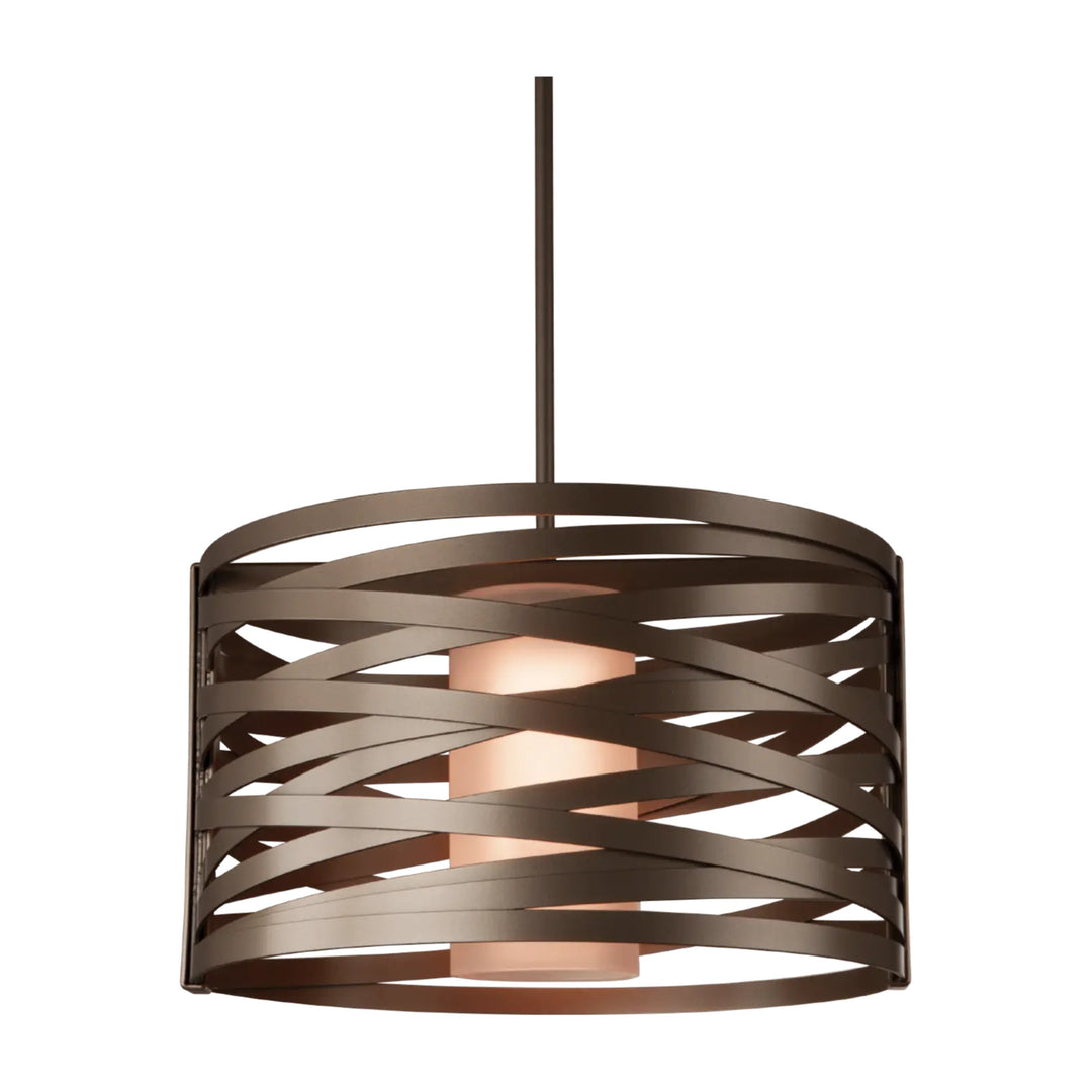 Tempest Drum Chandelier with Glass Shade by Hammerton Studio — Small, frosted glass diffuser