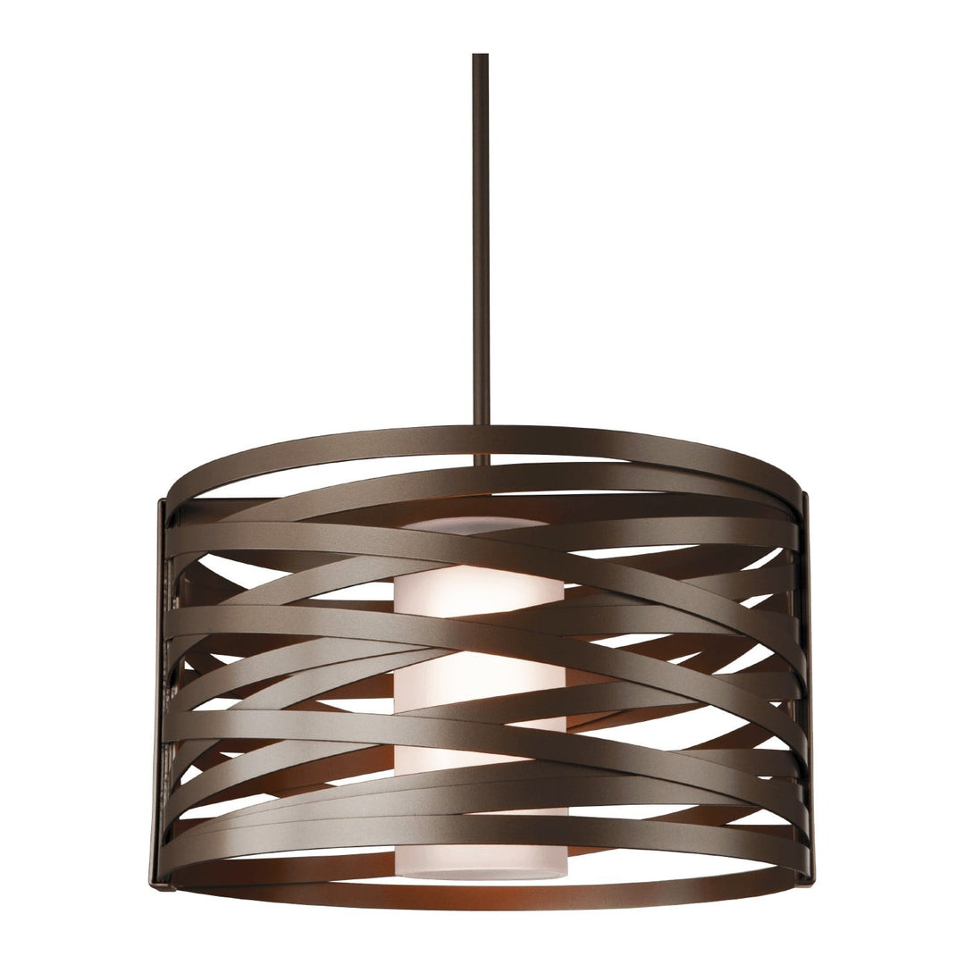 Tempest Drum Chandelier with Linen Shade by Hammerton Studio, finish and glass detail
