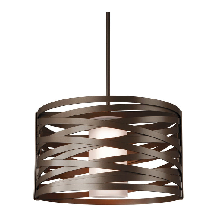 Tempest Drum Chandelier with Linen Shade by Hammerton Studio, finish and glass detail