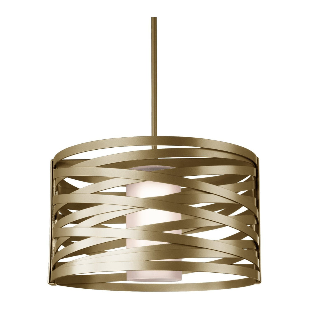 Tempest Drum Chandelier with Linen Shade by Hammerton Studio, finish and glass detail