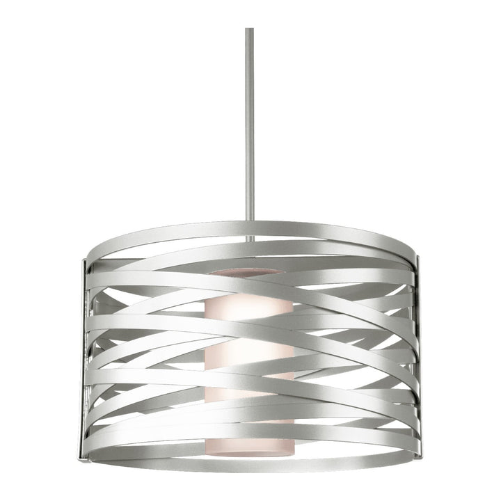 Tempest Drum Chandelier with Linen Shade by Hammerton Studio, finish and glass detail