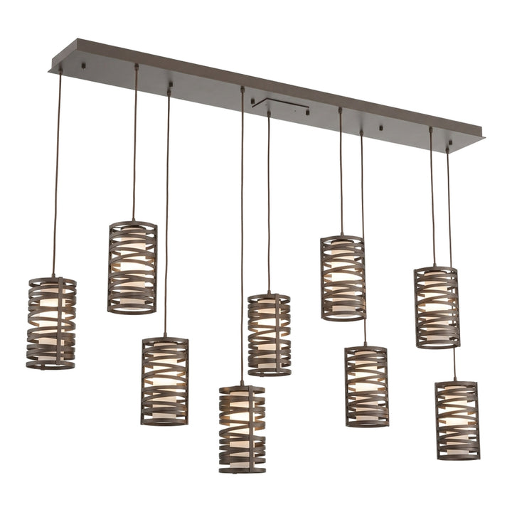 Tempest Linear Pendant Chandelier by Hammerton Studio, 9 Lights