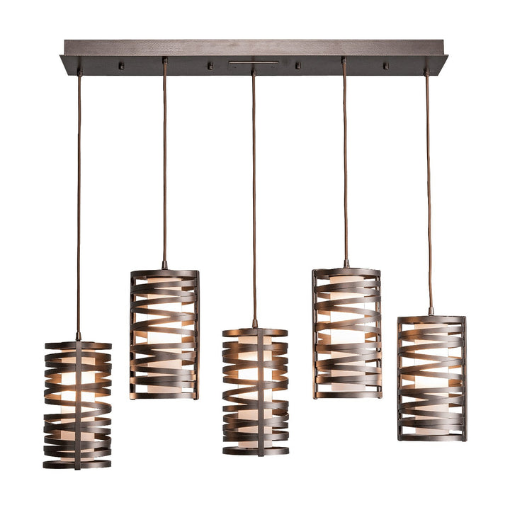 Tempest Linear Pendant Chandelier by Hammerton Studio in a styled interior