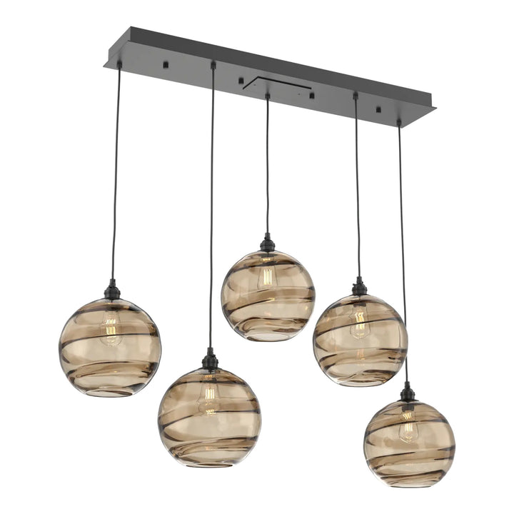 Terra Linear Pendant Chandelier by Hammerton Studio – 5 Lights in Matte Black