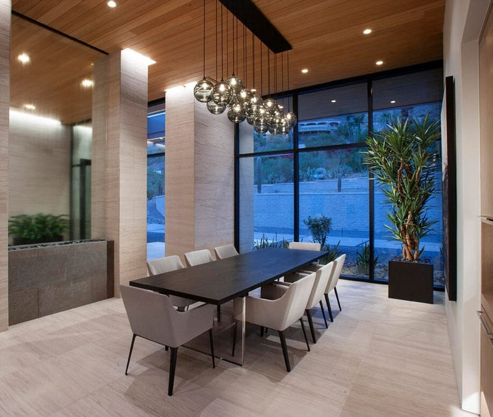 Terra Linear Pendant Chandelier by Hammerton Studio in a styled interior