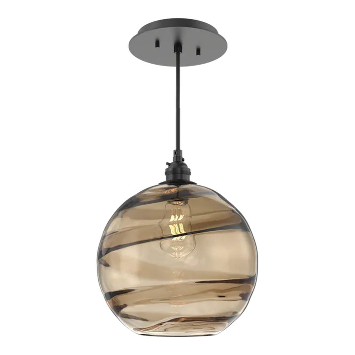 Terra Pendant by Hammerton Studio in Matte Black with Bronze glass