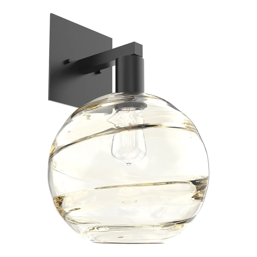 Terra Sconce by Hammerton Studio in Matte Black with Amber glass