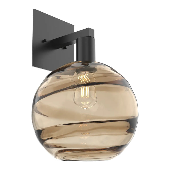 Terra Sconce by Hammerton Studio in Matte Black with Bronze glass