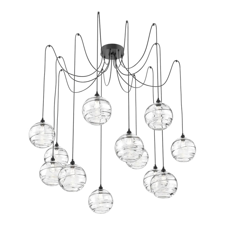 Terra Swag Chandelier by Hammerton Studio – 12 Lights in Matte Black on adjustable cord
