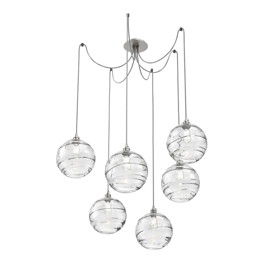 Terra Swag Chandelier by Hammerton Studio – 6 Lights in Beige Silver on adjustable cord