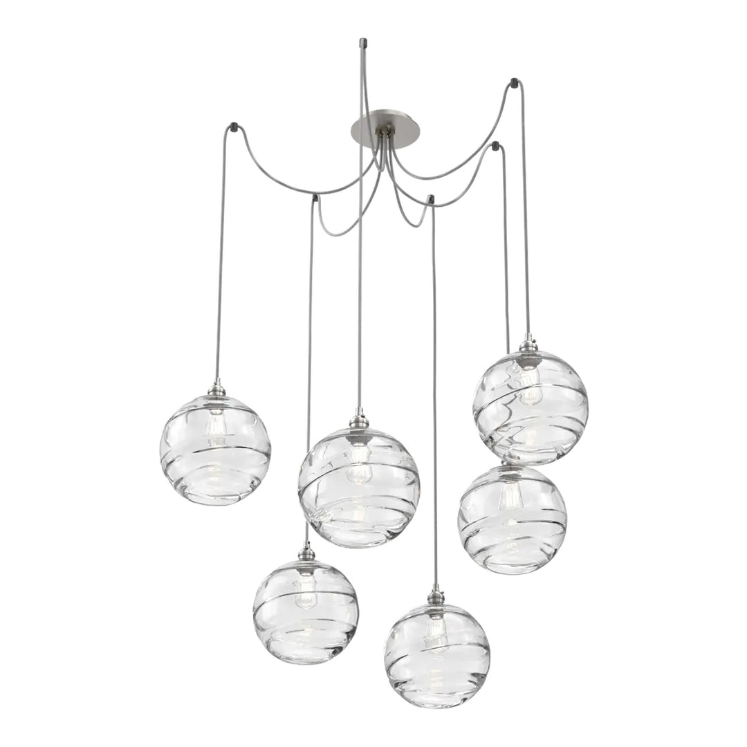 Terra Swag Chandelier by Hammerton Studio – 6 Lights in Beige Silver on adjustable cord