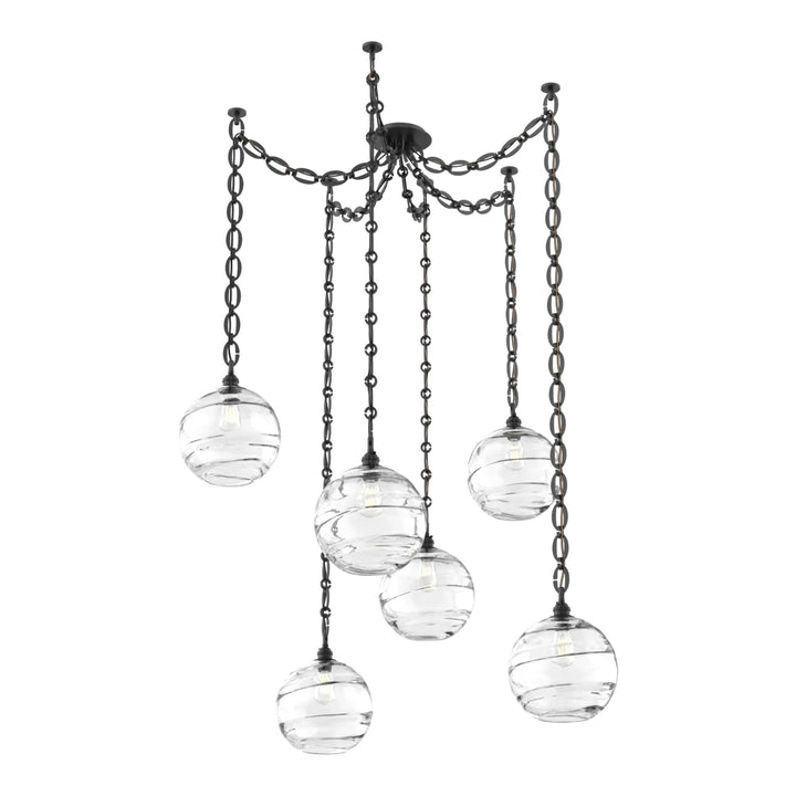 Terra Swag Chandelier by Hammerton Studio – 6 Lights in Matte Black on Oval Chain