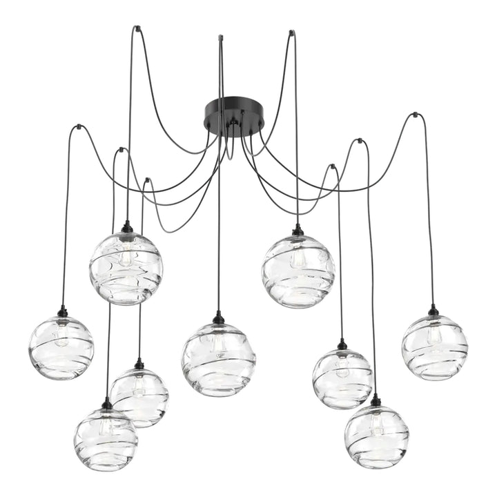 Terra Swag Chandelier by Hammerton Studio – 9 Lights in Matte Black on adjustable cord