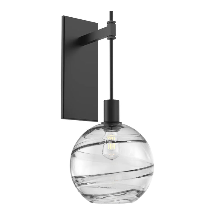 Terra Tempo Sconce by Hammerton Studio in Matte Black with Clear glass