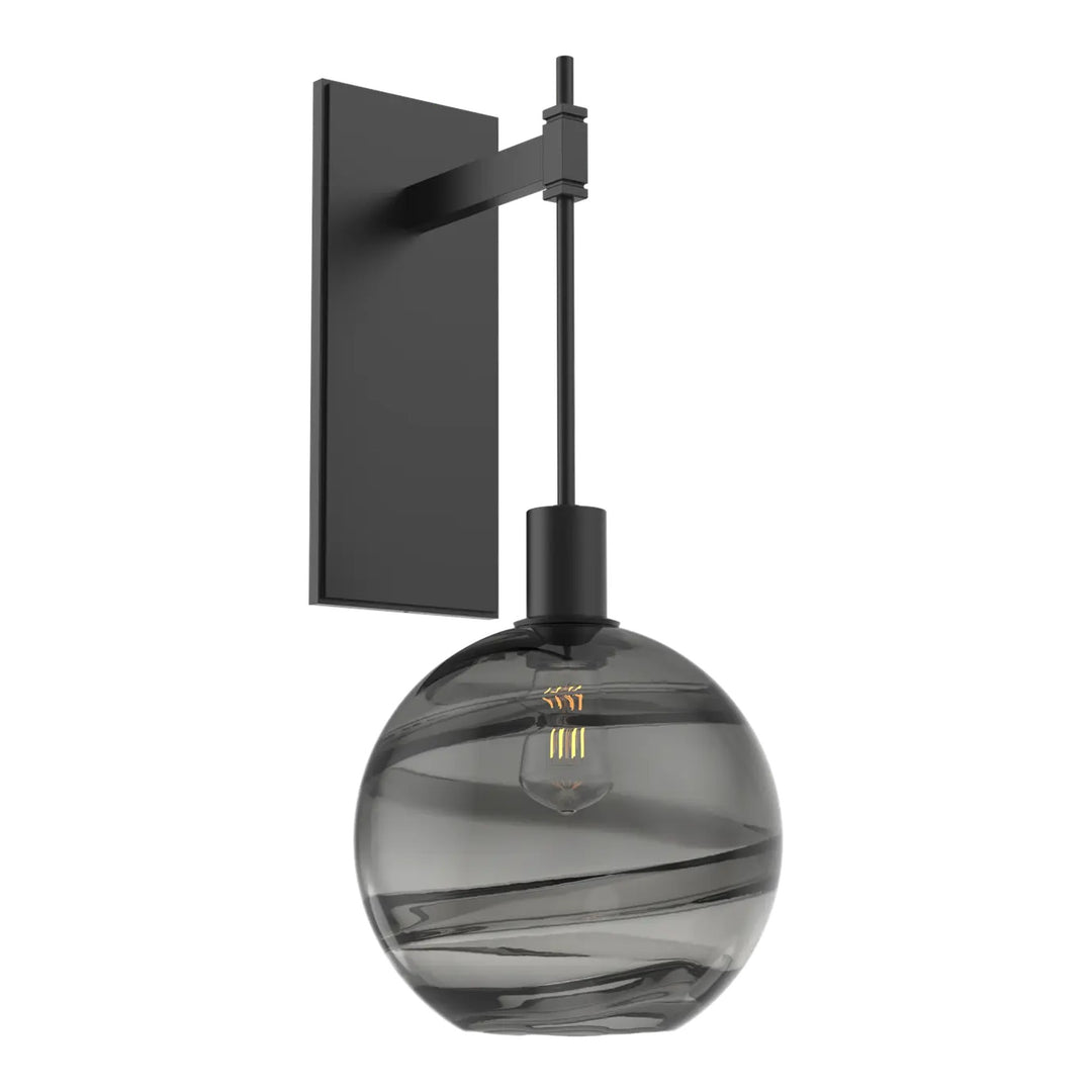 Terra Tempo Sconce by Hammerton Studio in Matte Black with Smoke glass