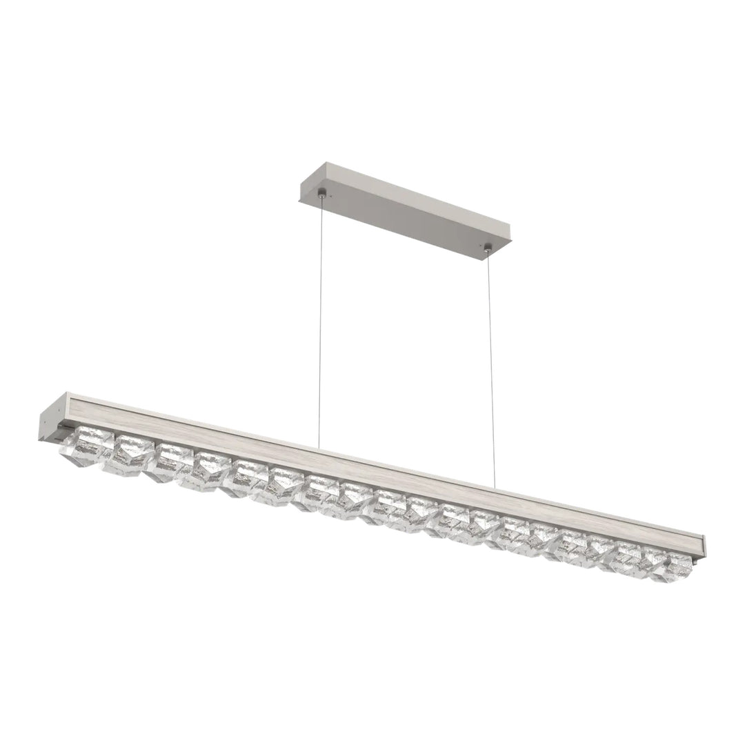 Tessera Linear Chandelier by Hammerton Studio in Beige Silver