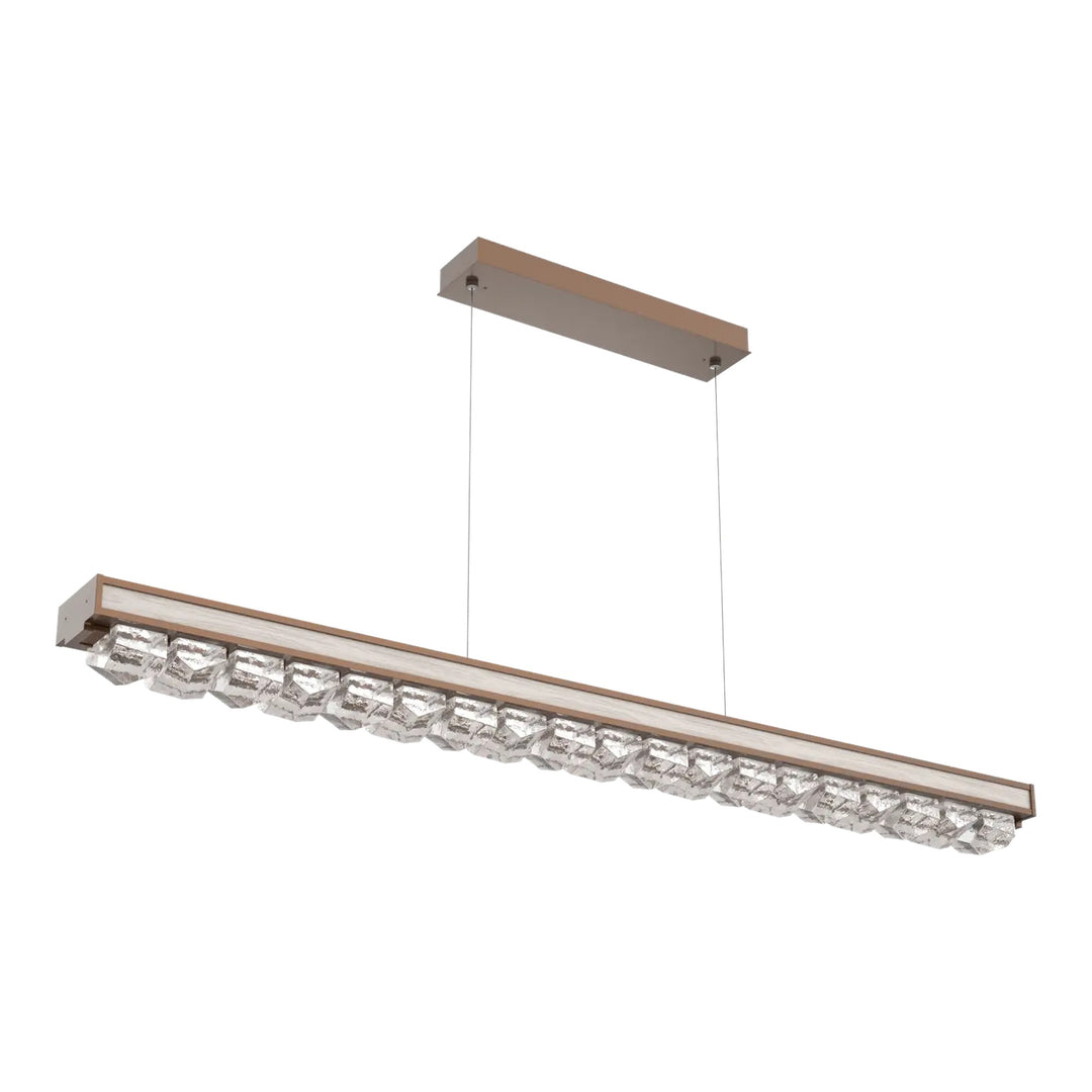 Tessera Linear Chandelier by Hammerton Studio in Burnished Bronze