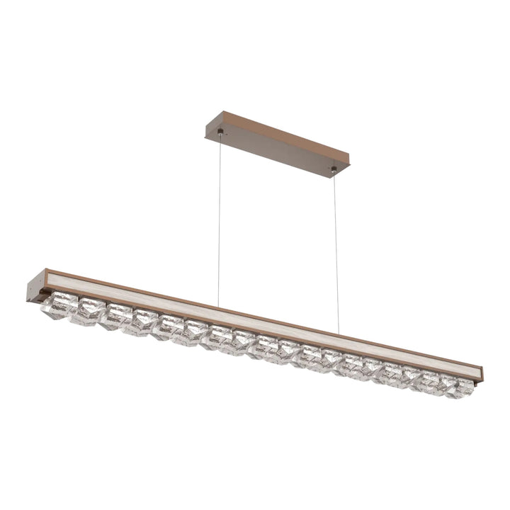 Tessera Linear Chandelier by Hammerton Studio in Burnished Bronze