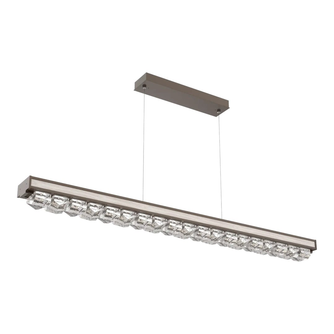 Tessera Linear Chandelier by Hammerton Studio in Flat Bronze