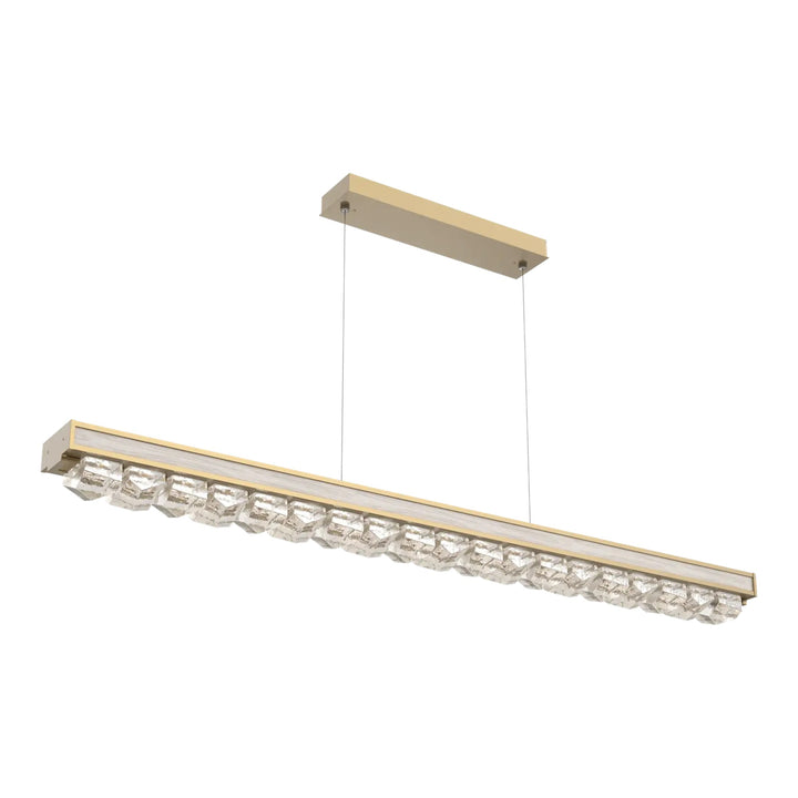 Tessera Linear Chandelier by Hammerton Studio in Gilded Brass