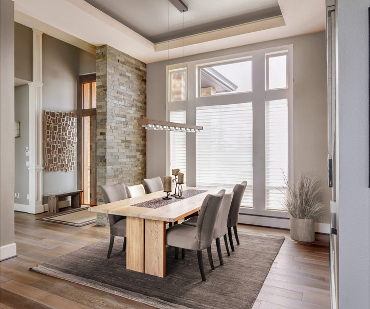Tessera Linear Chandelier by Hammerton Studio in a styled interior